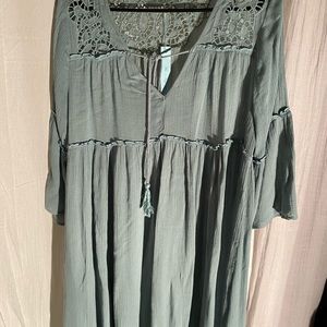 Beautiful Blue Boho Style Top